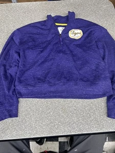 LSU Tigers Women's Quarter Zip Pull Over Purple Sweatshirt Size M NWT! - Picture 1 of 4