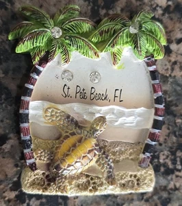 2½"St. Petersburg FL Fridge Magnet Picture Frame St Pete Florida Souvenir Photo - Picture 1 of 5