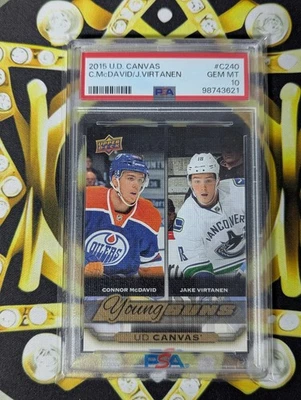 2015-16 Series Two UD Canvas Young Guns Checklist Connor McDavid #C240 PSA 10 Foto 1 de 2