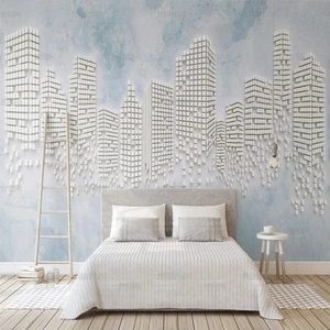 Vlies Fototapete Wandtapete Wandbilder Modernes weiße Würfelmosaik 4264 - Bild 1 von 3