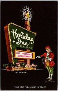 GARY, Indiana Postkarte "HOLIDAY INN Merrillville" Schild Logo / Curteich um 1958 - Bild 1 von 2