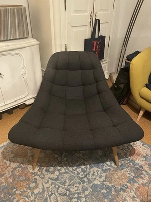 Lounge Sessel GRAU skandinavisches Design / Mid Century Modern (Stoff) - Bild 1 von 4