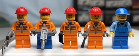 LEGO CITY: Construction Site (7633) Minifigures ONLY Worker Crane Demolition