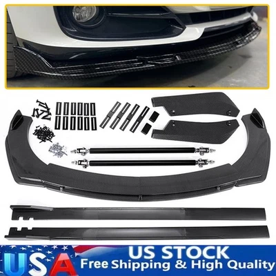 Kit de alerón labial parachoques delantero estilo carbono para Lexus RC F RC200t 300 + faldón lateral Foto 1 de 4