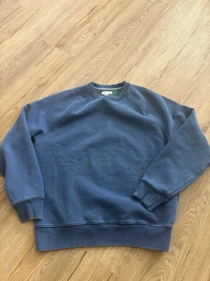 Sudadera J Crew Para Hombre L Azul Verde Desteñida Deportiva Cuello Redondo Pullover Pesada Informal Foto 1 de 4