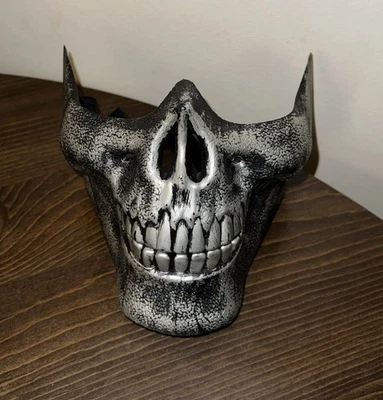 Half Skeleton Face Dress Up Mask For Adults - Halloween - Silver - Image 1 of 4
