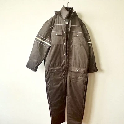 Vintage Sears Work Leisure Coveralls 48 Tall Quilted Snowsuit Removable Hood - Image 1 of 4