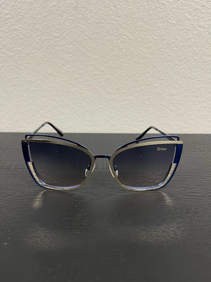NEW Dior Blue and Gold Sunglasses Christian Dior Made In Italy - Image 1 of 4