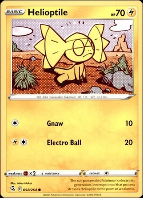 Pokemon - 2X Helioptile #098/264 - SWSH08: Fusion Strike Common - Image 1 of 2