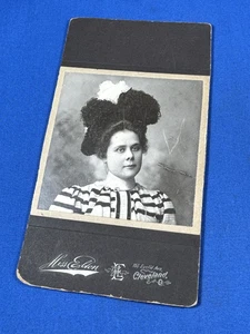 C.1895 Cabinet Card Photo ~ Female Photographer "FANNIE ELTON" Cleveland, OH - Picture 1 of 3