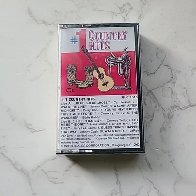 #1 Country Hits NEW Sealed  Cassette Tape 1993 Johnny Cash, Conway Twitty MORE - Image 1 of 4