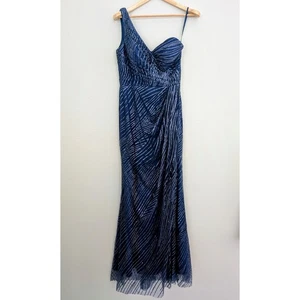 Vestido de Noche para Mujer Chloe Dao Un Hombro Azul Lentejuelas Vestido Talla M Formal - Imagen 1 de 6