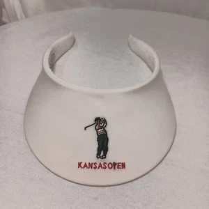 Visera de golf vintage KANSAS OPEN 2000 ACTWU tela de rizo blanca parte inferior  - Imagen 1 de 3