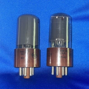 2 Radio Tubes 6V6GTY 6V6GT 6V6 RCA JAN CRC Brown Base Pair - Picture 1 of 7