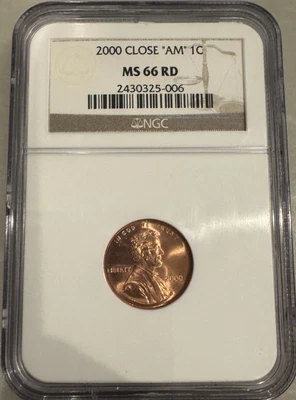 2000 Close "AM" Error 1C NGC MS66 RD - Image 1 of 2