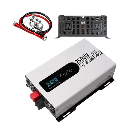 Инвертор чистой синусоиды 12 В до 110 В 120 В 2000 Вт - 8000 Вт жидкокристаллический дисплей для дома на солнечных батареях автофургона - Изображение 1 из 4