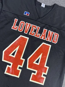 Vintage Russell Athletic Football Trikot Unisex Large schwarz Nylon Mesh Loveland - Bild 1 von 8