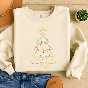 Neon Coquette Weihnachten Rentier, Erwachsene und Kinder T-Shirt, Sweatshirt, Hoodie - Bild 1 von 10