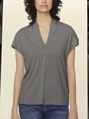 Buffalo Blouse Women Medium Sedona Sage V-Neck Cap Sleeves Relaxed Lightweight - Imagem 1 de 4
