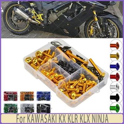 For KAWASAKI KX KLR KLX NINJA Stainless Steel Fairing Bolts Kit Bodywork Screw Foto 1 de 4