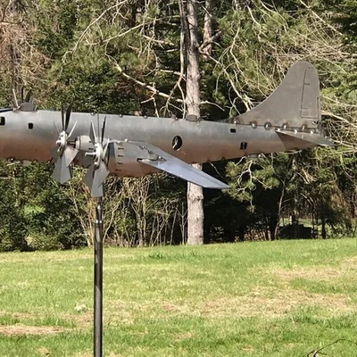 Flugzeug Wind Spinner Metall Windräder Outdoor Garten Flugzeug Windmühle Dekor - Bild 1 von 4