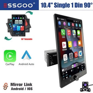10.4" Single DIN Rotatable Car Stereo Carplay Android Auto IPS Screen MP5 Player - Picture 1 of 14