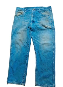 Pantalones de mezclilla Rustler 38X30 Thrashed Destroyed Distressed para hombre pierna recta lavado medio - Imagen 1 de 10