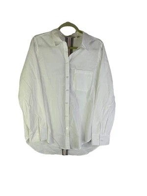 Camisa Athleta Marinwood Rayas Botón Bolsillo Frontal Blanca Mujer Grande Foto 1 de 4