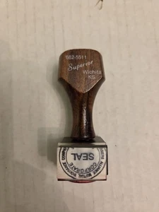 Vintage Holzgriff Gummistempel Unternehmenssiegel Farmers Alliance Gegenseitige Versicherung - Bild 1 von 6