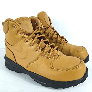 Nike Manoa GS Youth Boots Size 4 Wheat Brown Black Leather Hiking Outdoor - Picture 1 of 23