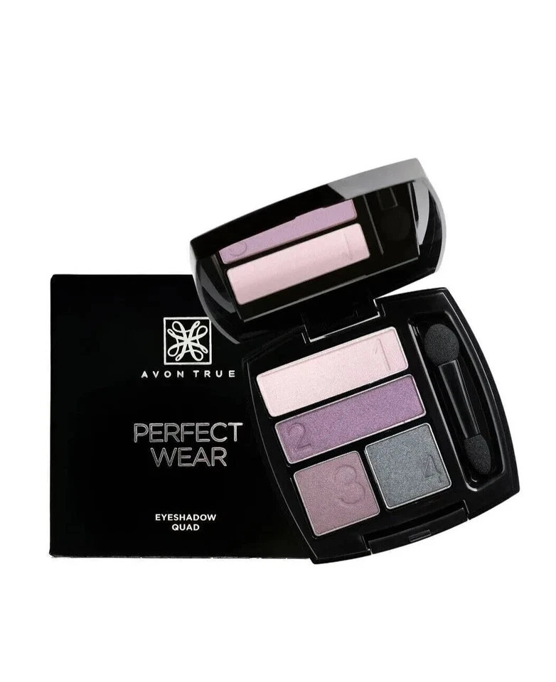 Avon True Perfect Wear Eyeshadow Quad With Mirror & Brush - Boxed - Image 1 of 1