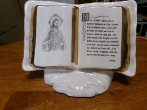 Vintage Porzellan Das Vaterunser Offene Bibel - Bild 1 von 4