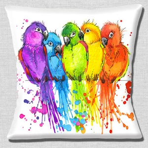 Adorable Cubierta de Cojín Abrazos 16x16 pulgadas 40 cm Colores Brillantes en Blanco - Imagen 1 de 3