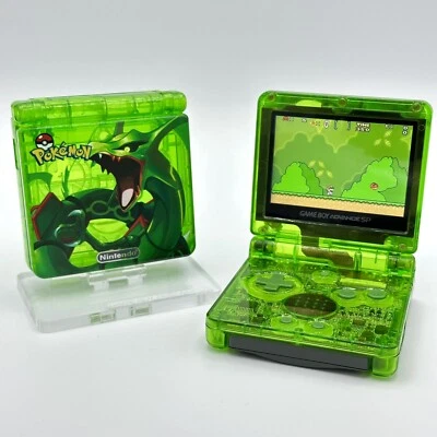 Game Boy Advance SP Personalizado IPS Pantalla Retroiluminada UV Impreso Shell Rayquaza Pokemon Foto 1 de 4