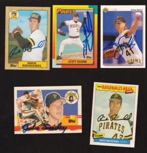 5 LOT PITTSBURGH PIRATES AUTOGRAPH SIGNED CARDS RICK REUSCHEL JOHN SMILEY SMITH - Picture 1 of 1
