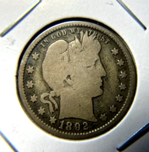 Cuarto de barbero fecha temprana 1892 en muy buen estado+ 90 % plata 11,43 - Imagen 1 de 4