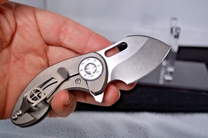 CURTISS NANO FRAMELOCK FLIPPER CTS-XHP BLADE TITANIUM HANDLE - Picture 1 of 10