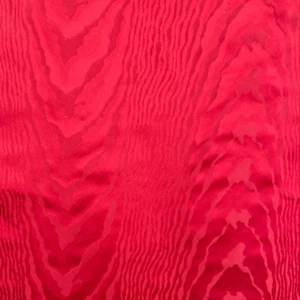 Bright Red Silk Wood Grain Damask - Picture 1 of 4