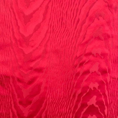 Bright Red Silk Wood Grain Damask - Image 1 of 4