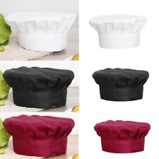 Mens Womens Solid Color Chef Hat  Adjustable Cook Cap for Kitchen Restaurant 