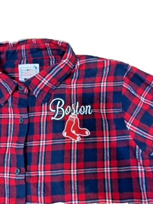 Boston Redsox MLB Genuine Merchandise Mens Shirt SzXL Flannel Long Sleeve - Image 1 of 4