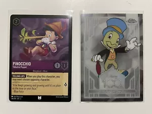 Jiminy CricKet Topps Chrome Disney 100 #82 Base Card Pinocchio Lorcana - Picture 1 of 3
