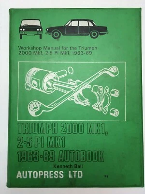 Triumph 2000 MK1 2.5 PI MK1 1963-1969 Autobook De Autopress Manual Usado M9 - Imagen 1 de 4
