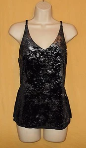Romeo & Juliet Couture Damen schwarz silber metallic Samt gefüttert Trägertop S $ 88 - Bild 1 von 6