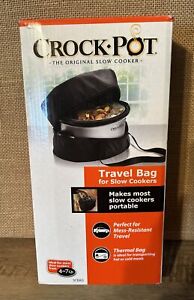 Crock-Pot Travel Bag for 4 -7 Quart Slow Cookers, Black-Thermal Bag New Open Box