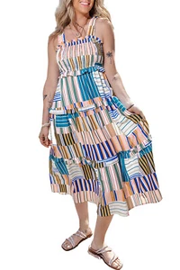 Nuevo maxivestido para mujer estampado cómodo sin mangas talla grande 8-18 - Imagen 1 de 6