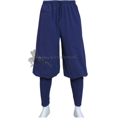 KUNGFUWORLD Summer Cotton Buddhist Monk Shaolin Kung fu Trousers Tai chi Pants New Design