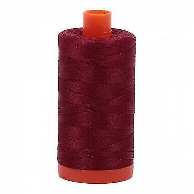Aurifil Mako Cotton Thread Dark Carmine Red 2460 50Wt 1420Yd - Image 1 of 3