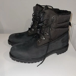 TIMBERLAND MEN'S PREMIUM 6IN WATERPROOF LINED FauxFur BOOTBLACK NUBUCK A2JNA 12 - Picture 1 of 18