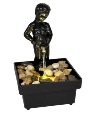 Peeing Boy 水喷泉 - Light Up Pee Boy - 室内便携式电池 / USB — 第 1/4 张图片